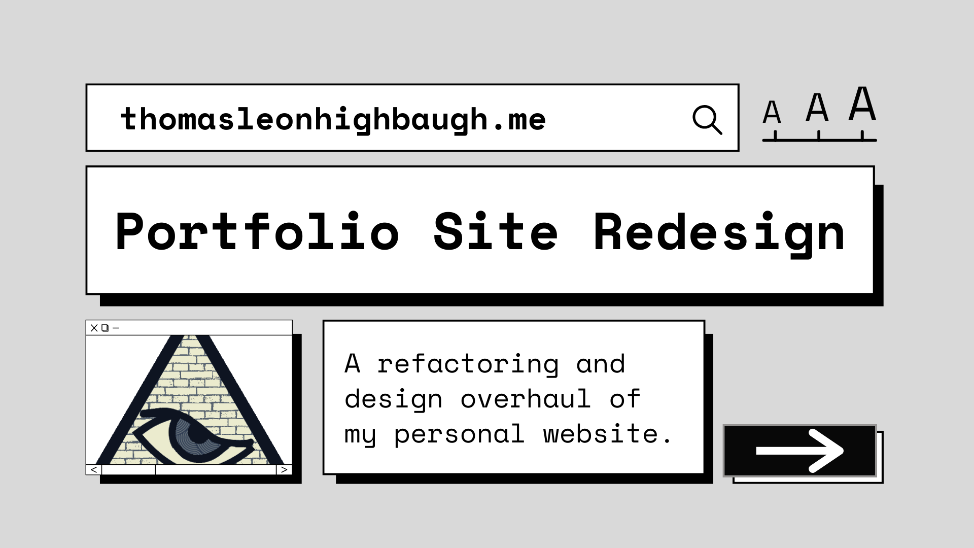 A banner announcing the portfolio site's redesign